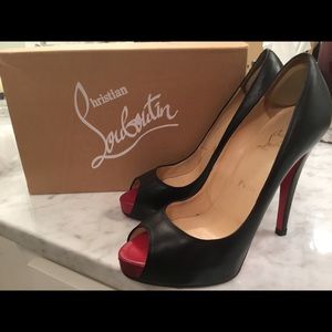 Christian Louboutin Very Prive Black Peep Toe Heel